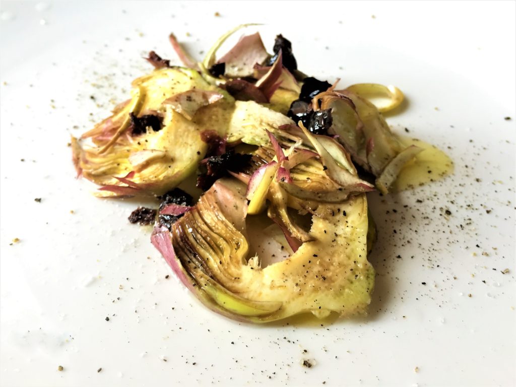 insalata di carciofi con olive taggiasche
